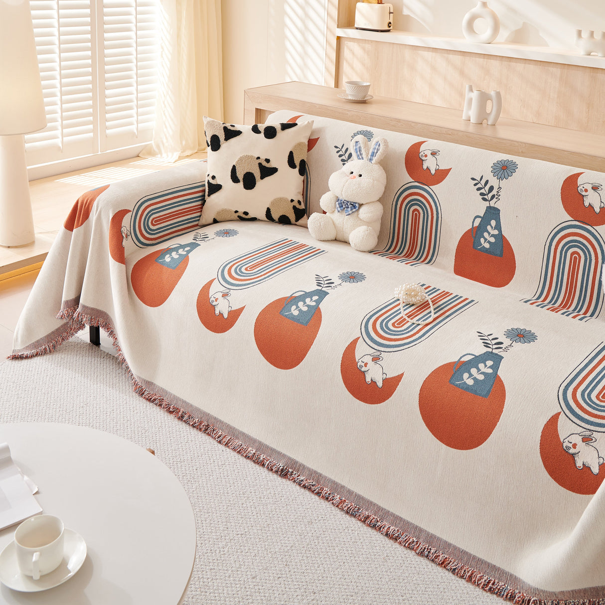 Decorative Throw Blankets for Couch Reversible Chenille Furniture Throw Covers for Sectional Sofa