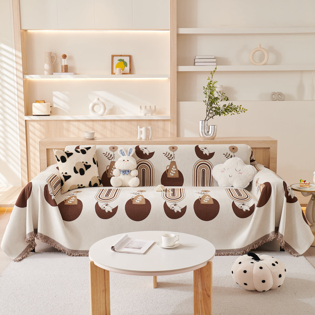 Decorative Throw Blankets for Couch Reversible Chenille Furniture Throw Covers for Sectional Sofa