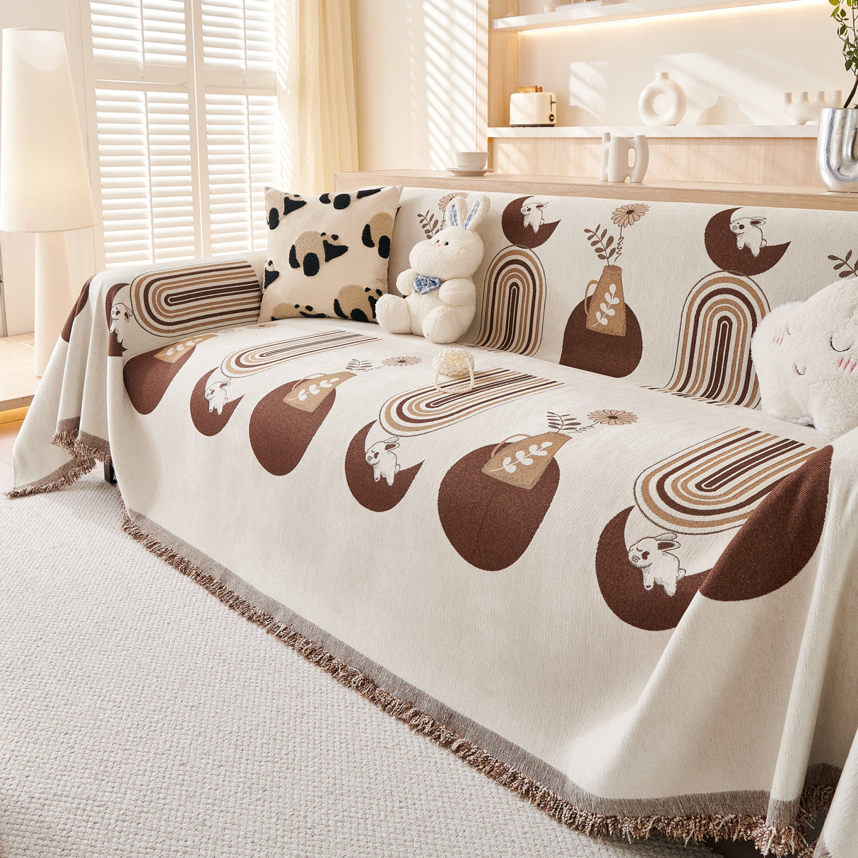 Decorative Throw Blankets for Couch Reversible Chenille Furniture Throw Covers for Sectional Sofa