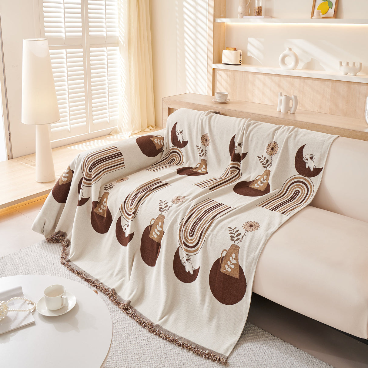 Decorative Throw Blankets for Couch Reversible Chenille Furniture Throw Covers for Sectional Sofa