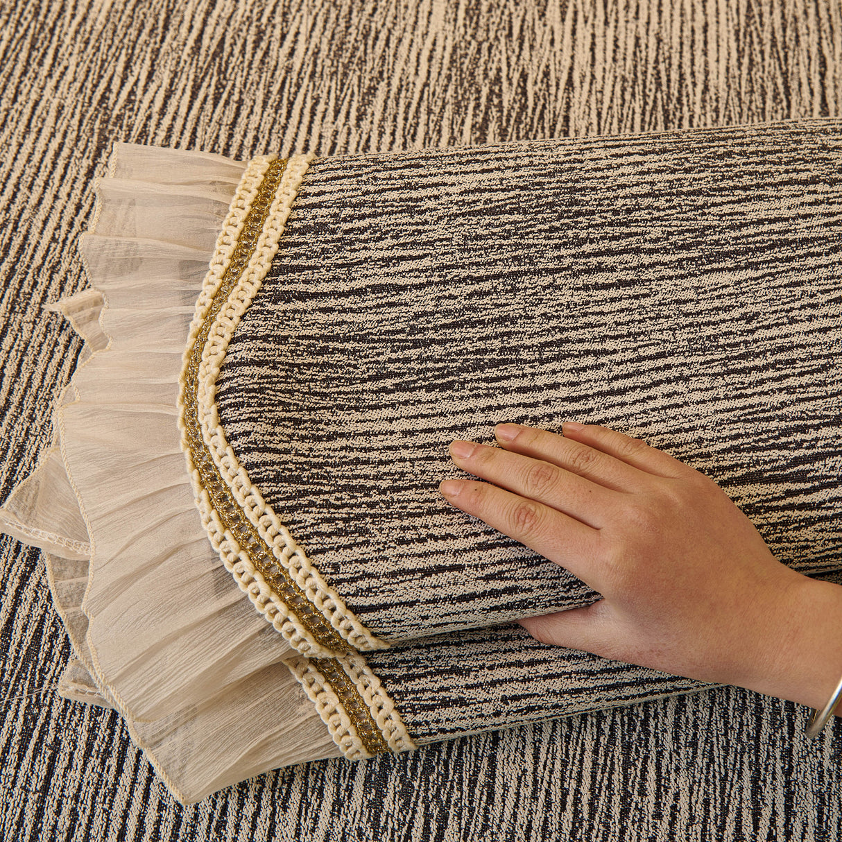 French Vintage Style Couch Cover with Skirt, Non-Slip Sectional Furniture Covers