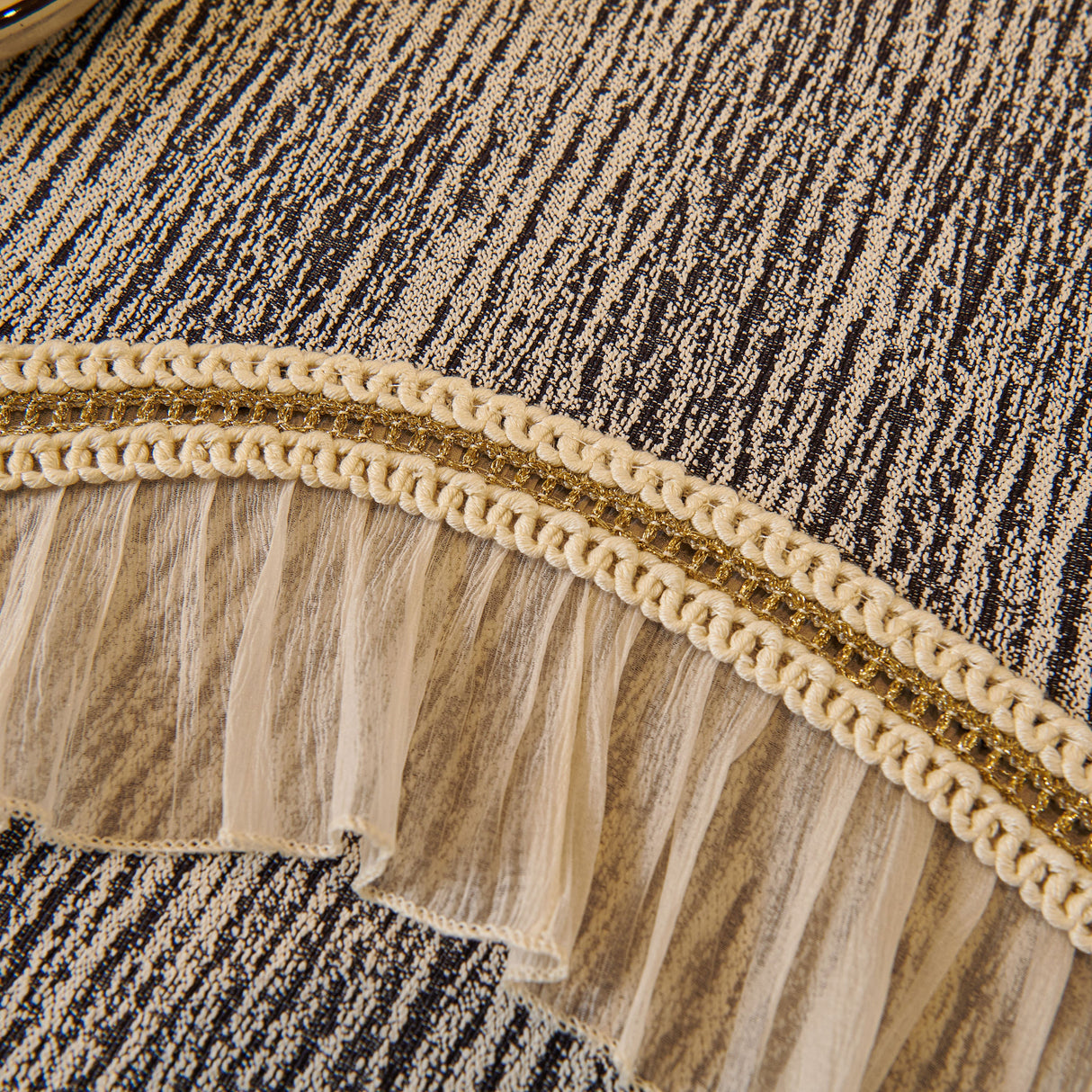 French Vintage Style Couch Cover with Skirt, Non-Slip Sectional Furniture Covers