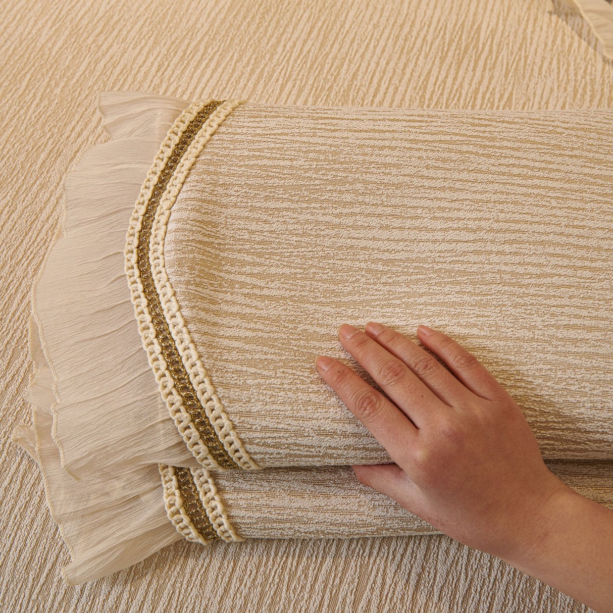 French Vintage Style Couch Cover with Skirt, Non-Slip Sectional Furniture Covers