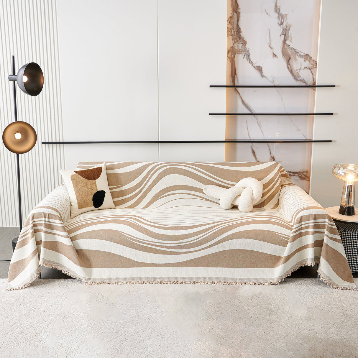 Soft Cozy Curved Throw Blankets for Couch, Sofa, Bed, Travel, Decorative Blankets for Women, Men, Kids Gift