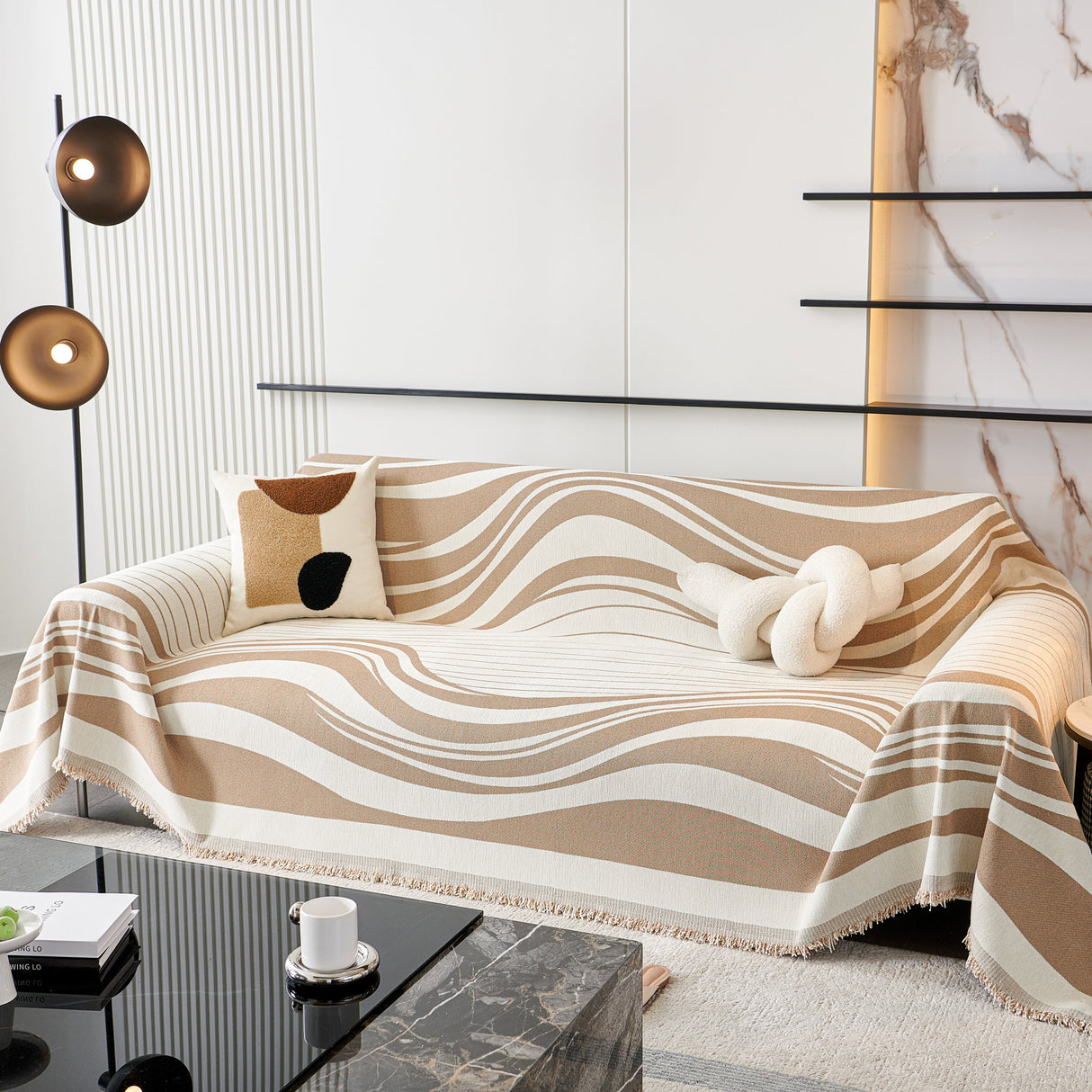 Soft Cozy Curved Throw Blankets for Couch, Sofa, Bed, Travel, Decorative Blankets for Women, Men, Kids Gift