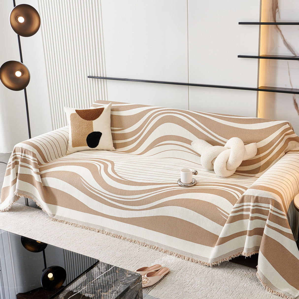 Soft Cozy Curved Throw Blankets for Couch, Sofa, Bed, Travel, Decorative Blankets for Women, Men, Kids Gift