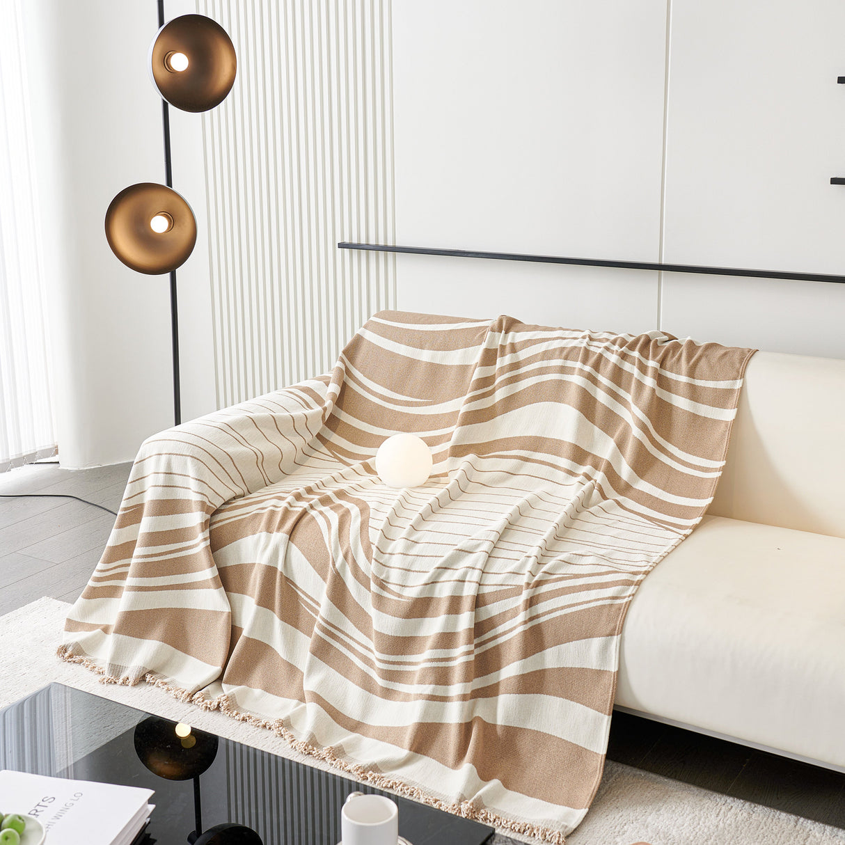 Soft Cozy Curved Throw Blankets for Couch, Sofa, Bed, Travel, Decorative Blankets for Women, Men, Kids Gift