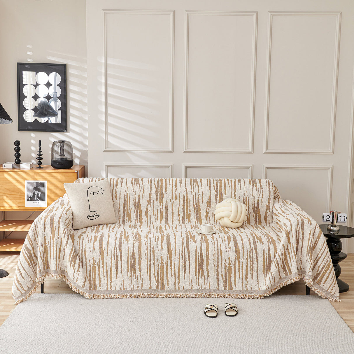 Reversible Sofa Throw Blanket, Couch Cover Sofa Slipcover for Most Shape Sofas