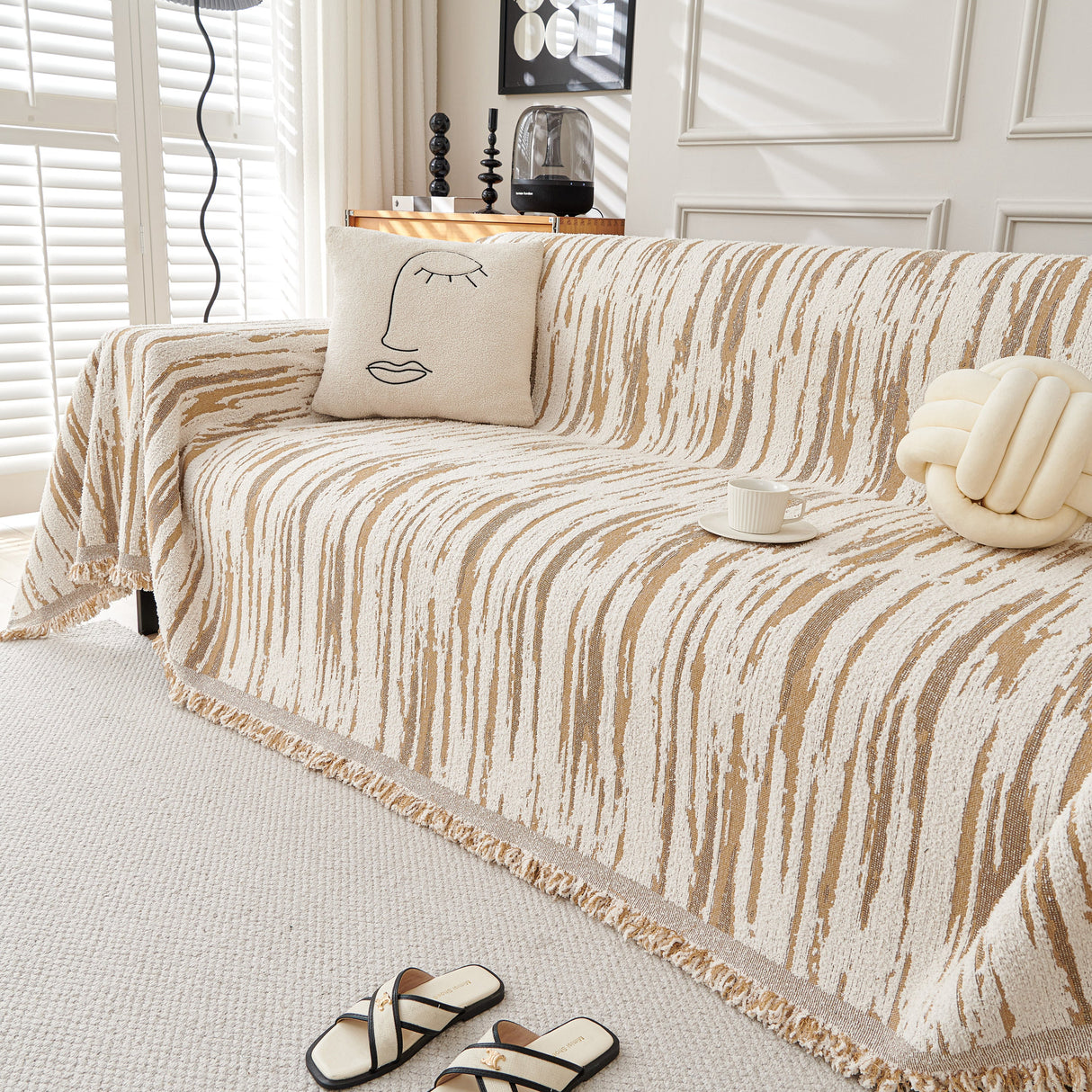 Reversible Sofa Throw Blanket, Couch Cover Sofa Slipcover for Most Shape Sofas