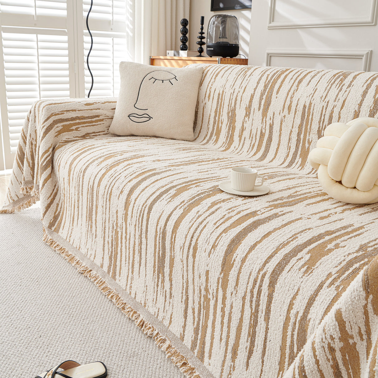 Reversible Sofa Throw Blanket, Couch Cover Sofa Slipcover for Most Shape Sofas