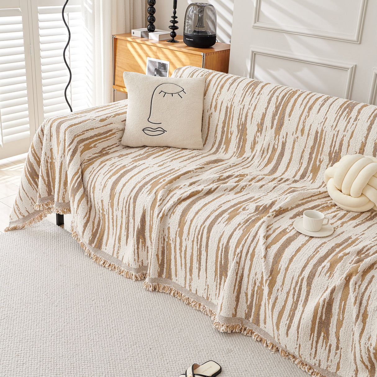 Reversible Sofa Throw Blanket, Couch Cover Sofa Slipcover for Most Shape Sofas