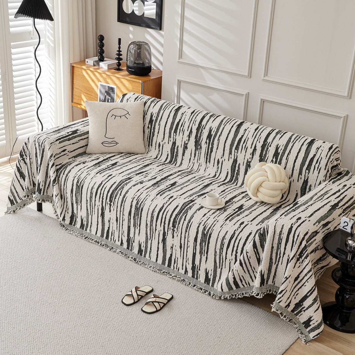 Reversible Sofa Throw Blanket, Couch Cover Sofa Slipcover for Most Shape Sofas