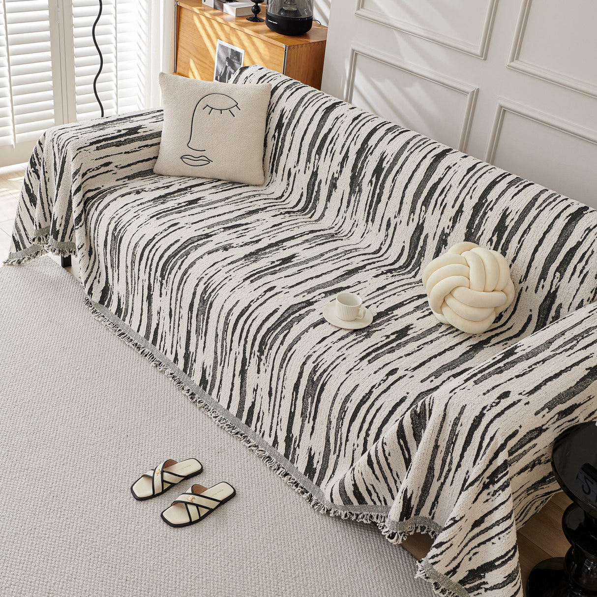 Reversible Sofa Throw Blanket, Couch Cover Sofa Slipcover for Most Shape Sofas