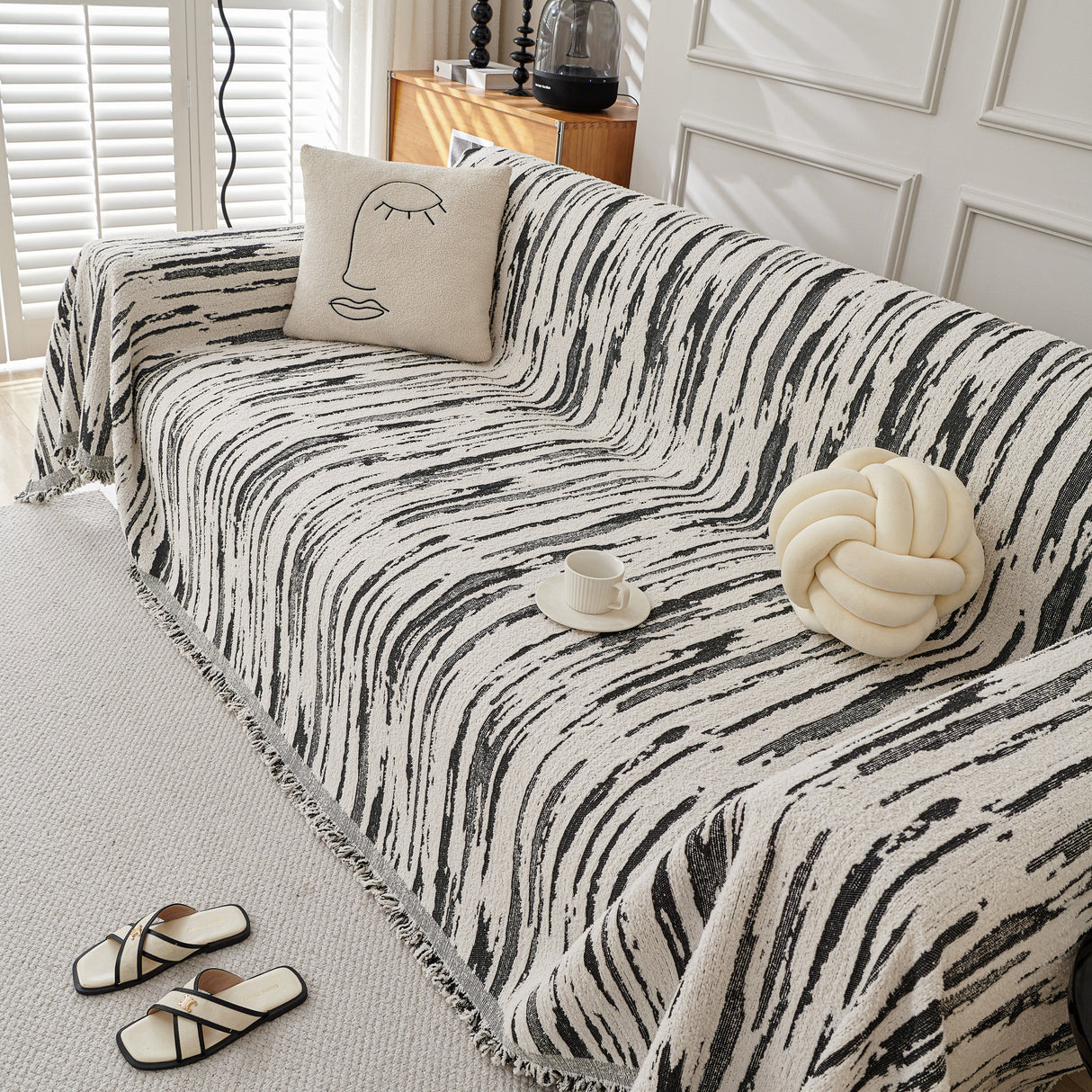 Reversible Sofa Throw Blanket, Couch Cover Sofa Slipcover for Most Shape Sofas