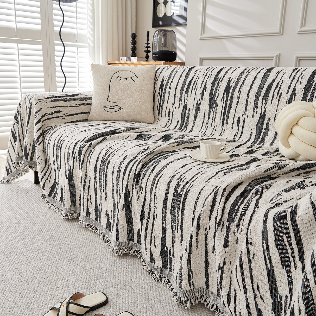 Reversible Sofa Throw Blanket, Couch Cover Sofa Slipcover for Most Shape Sofas