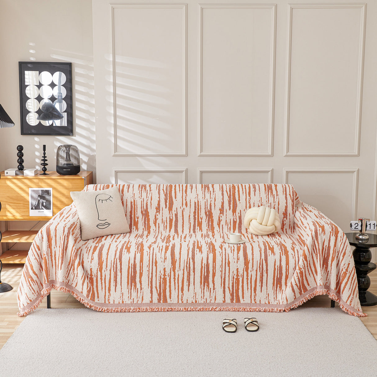 Reversible Sofa Throw Blanket, Couch Cover Sofa Slipcover for Most Shape Sofas