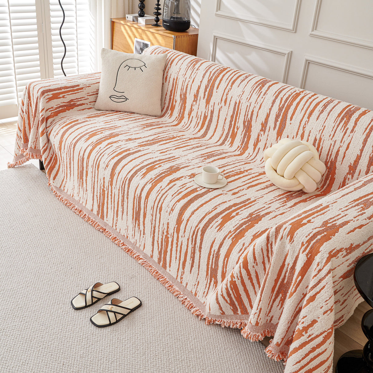 Reversible Sofa Throw Blanket, Couch Cover Sofa Slipcover for Most Shape Sofas