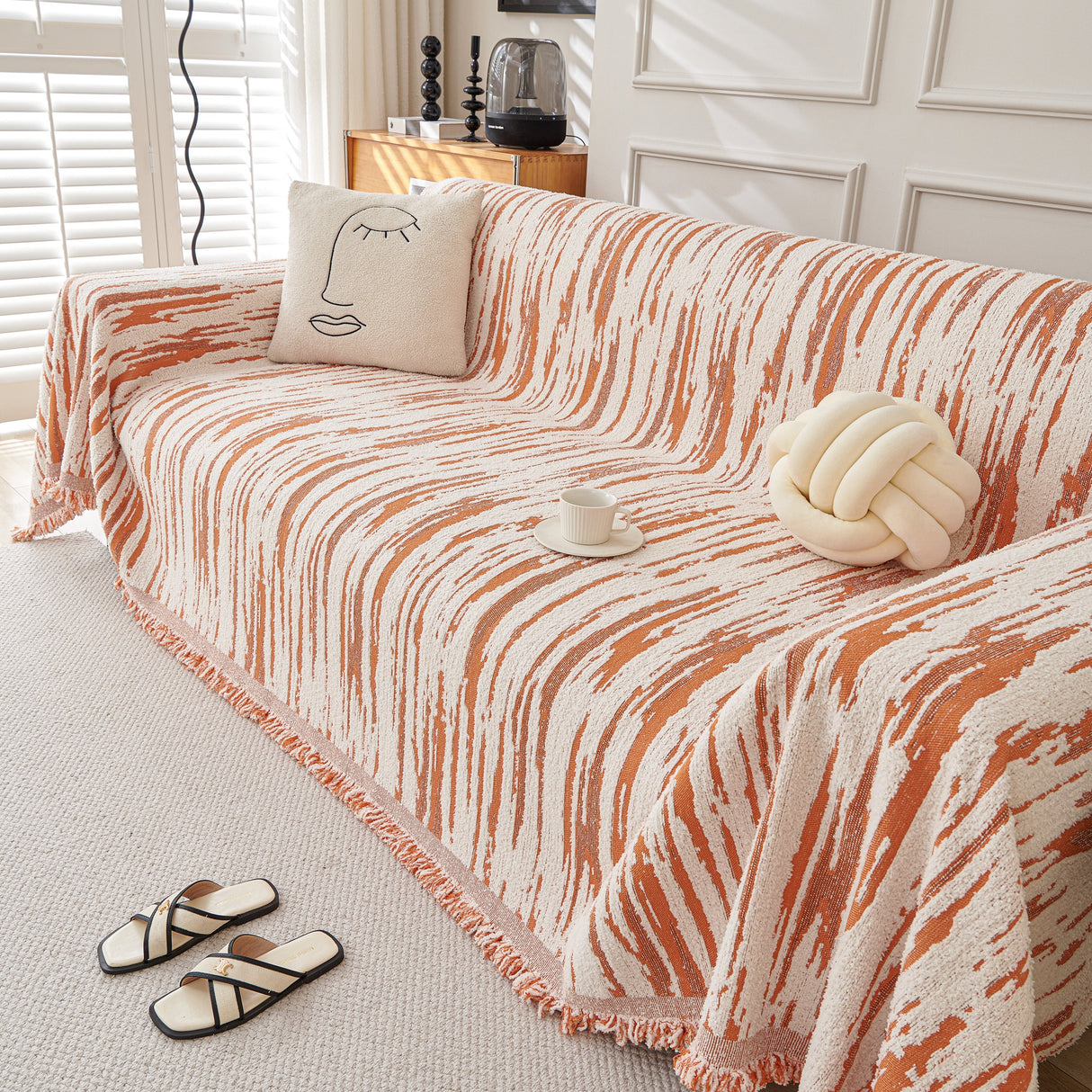 Reversible Sofa Throw Blanket, Couch Cover Sofa Slipcover for Most Shape Sofas