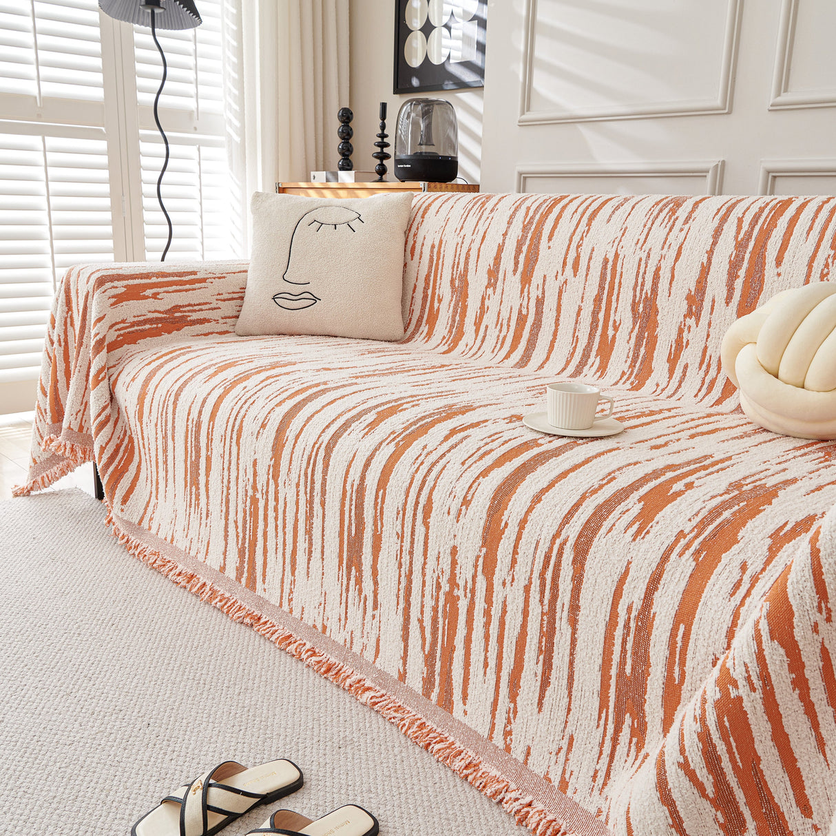 Reversible Sofa Throw Blanket, Couch Cover Sofa Slipcover for Most Shape Sofas