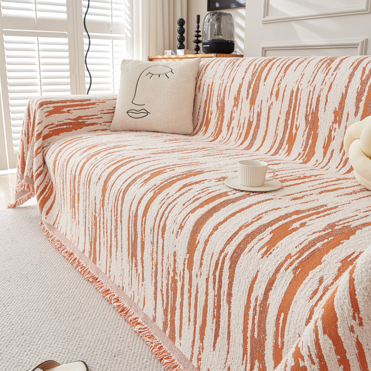 Reversible Sofa Throw Blanket, Couch Cover Sofa Slipcover for Most Shape Sofas