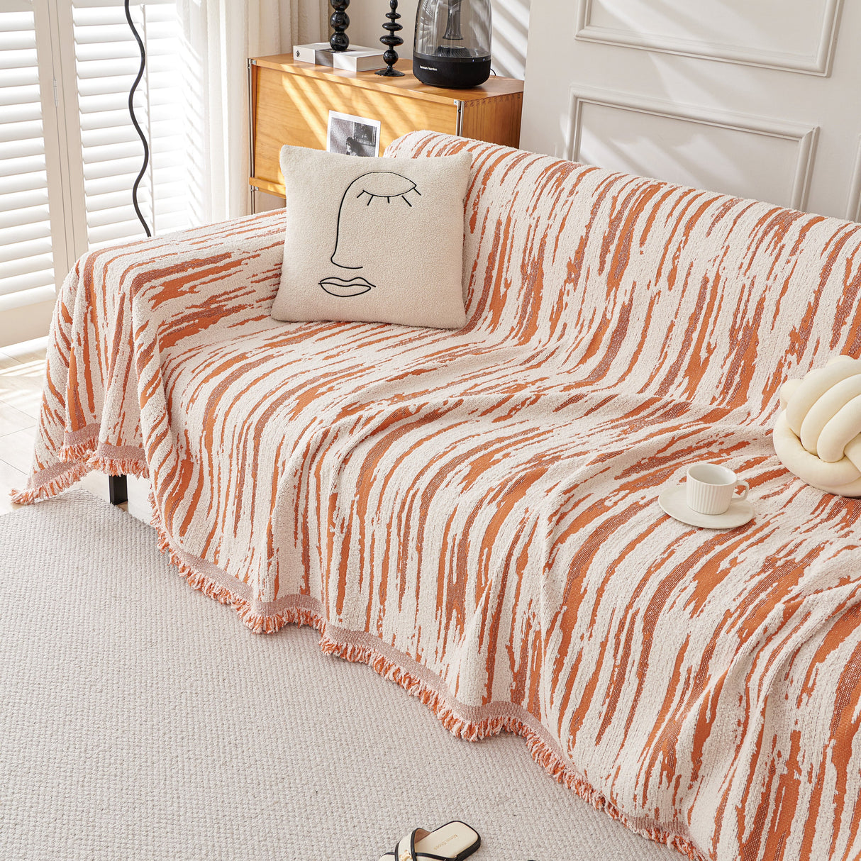 Reversible Sofa Throw Blanket, Couch Cover Sofa Slipcover for Most Shape Sofas