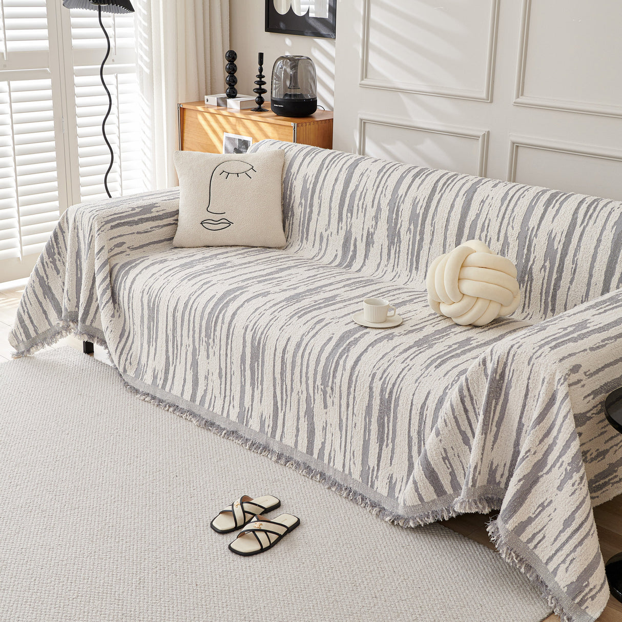 Reversible Sofa Throw Blanket, Couch Cover Sofa Slipcover for Most Shape Sofas