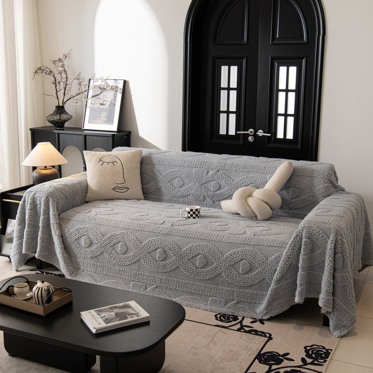 Soft Plush Fleece Throw Blanket for Couch Solid Cute Warm Couch Cover Blanket for Winter