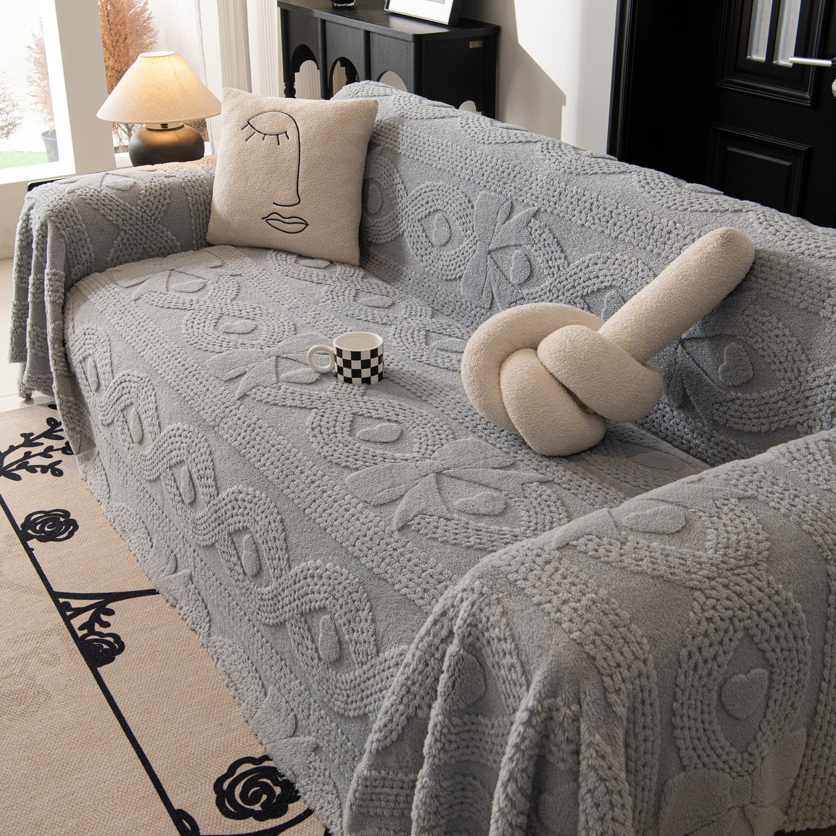 Soft Plush Fleece Throw Blanket for Couch Solid Cute Warm Couch Cover Blanket for Winter