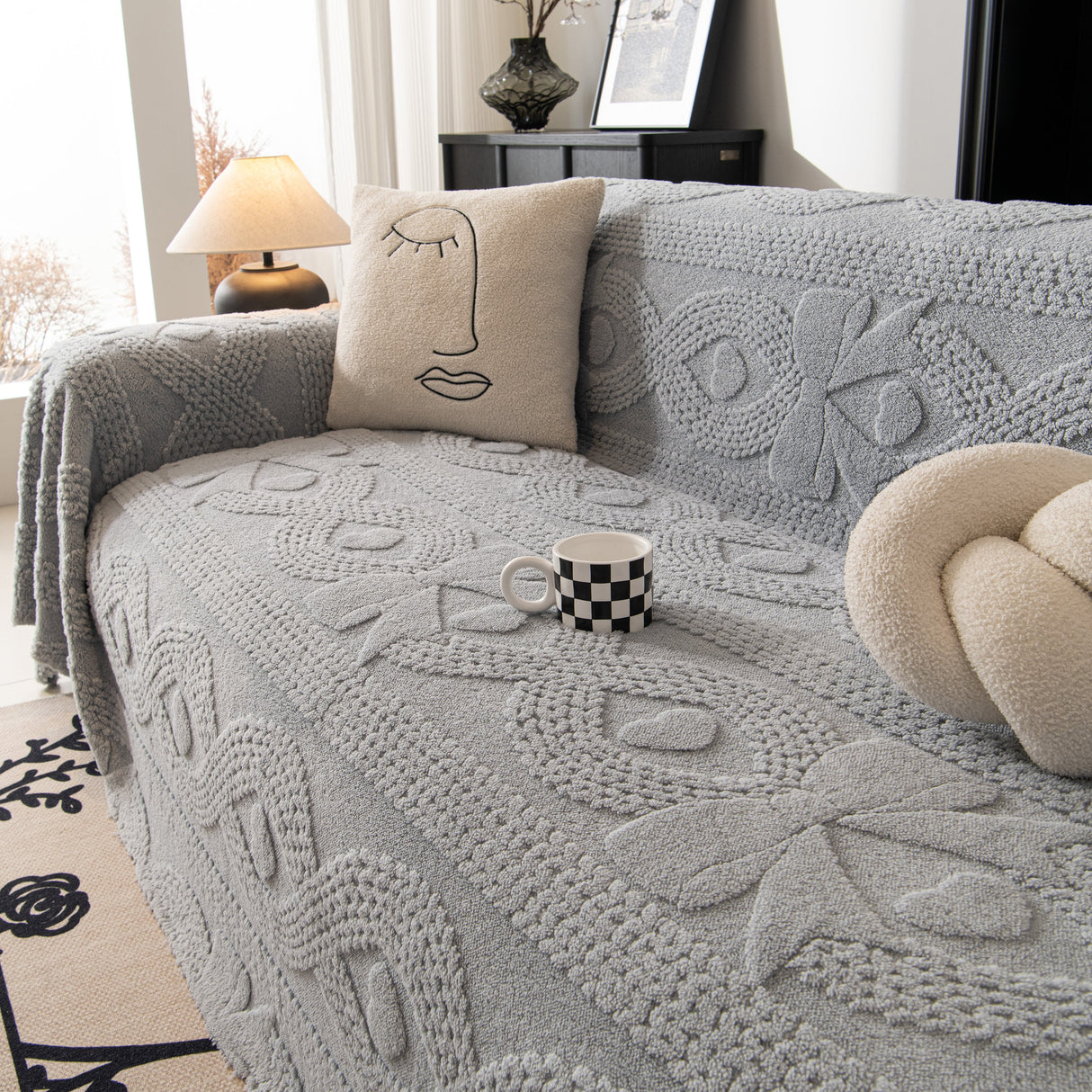 Soft Plush Fleece Throw Blanket for Couch Solid Cute Warm Couch Cover Blanket for Winter