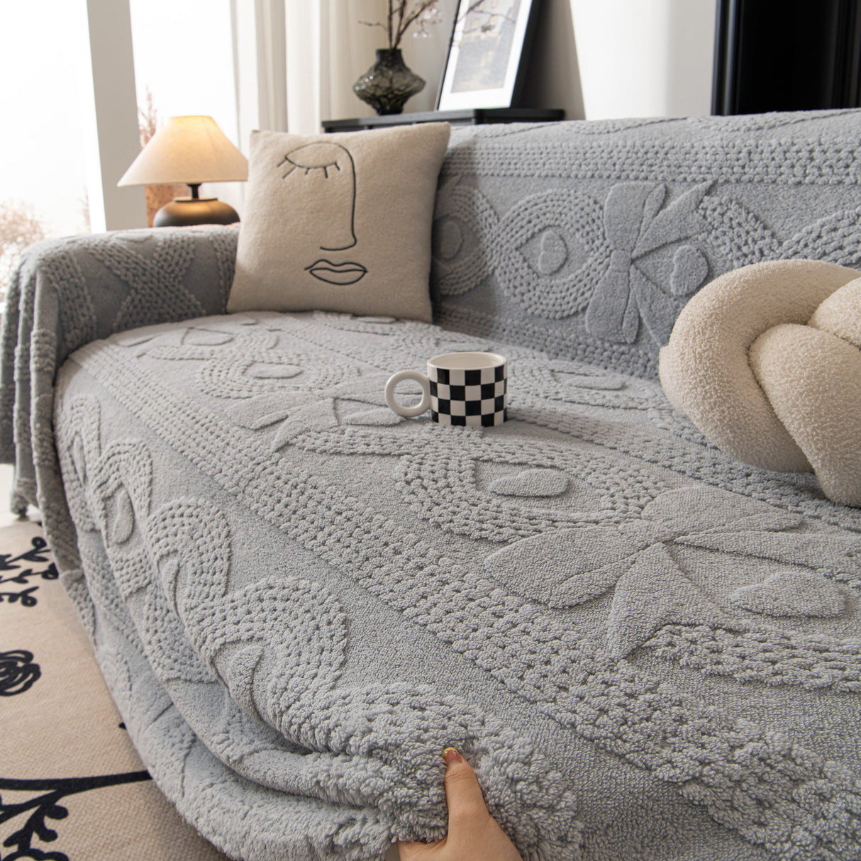 Soft Plush Fleece Throw Blanket for Couch Solid Cute Warm Couch Cover Blanket for Winter