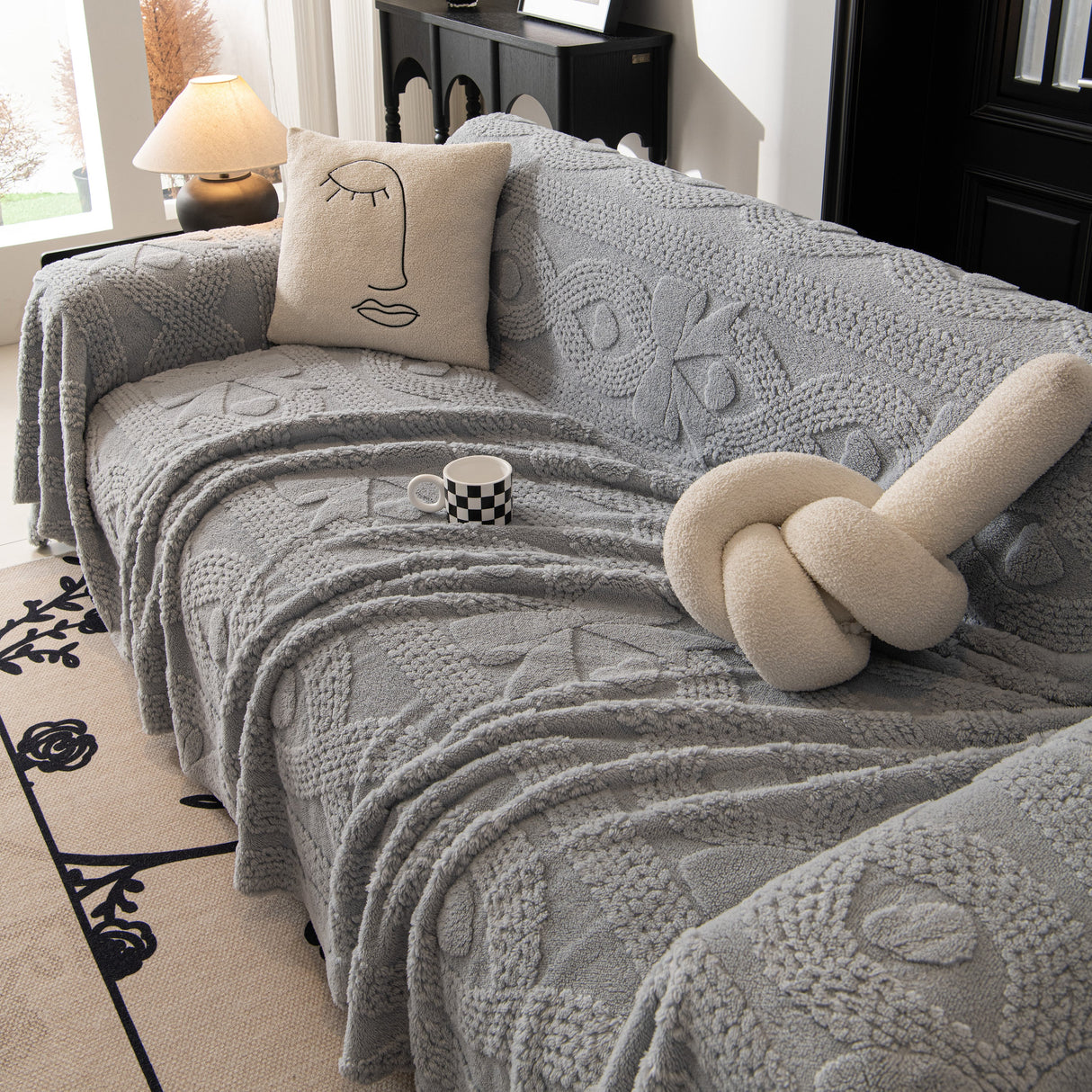 Soft Plush Fleece Throw Blanket for Couch Solid Cute Warm Couch Cover Blanket for Winter