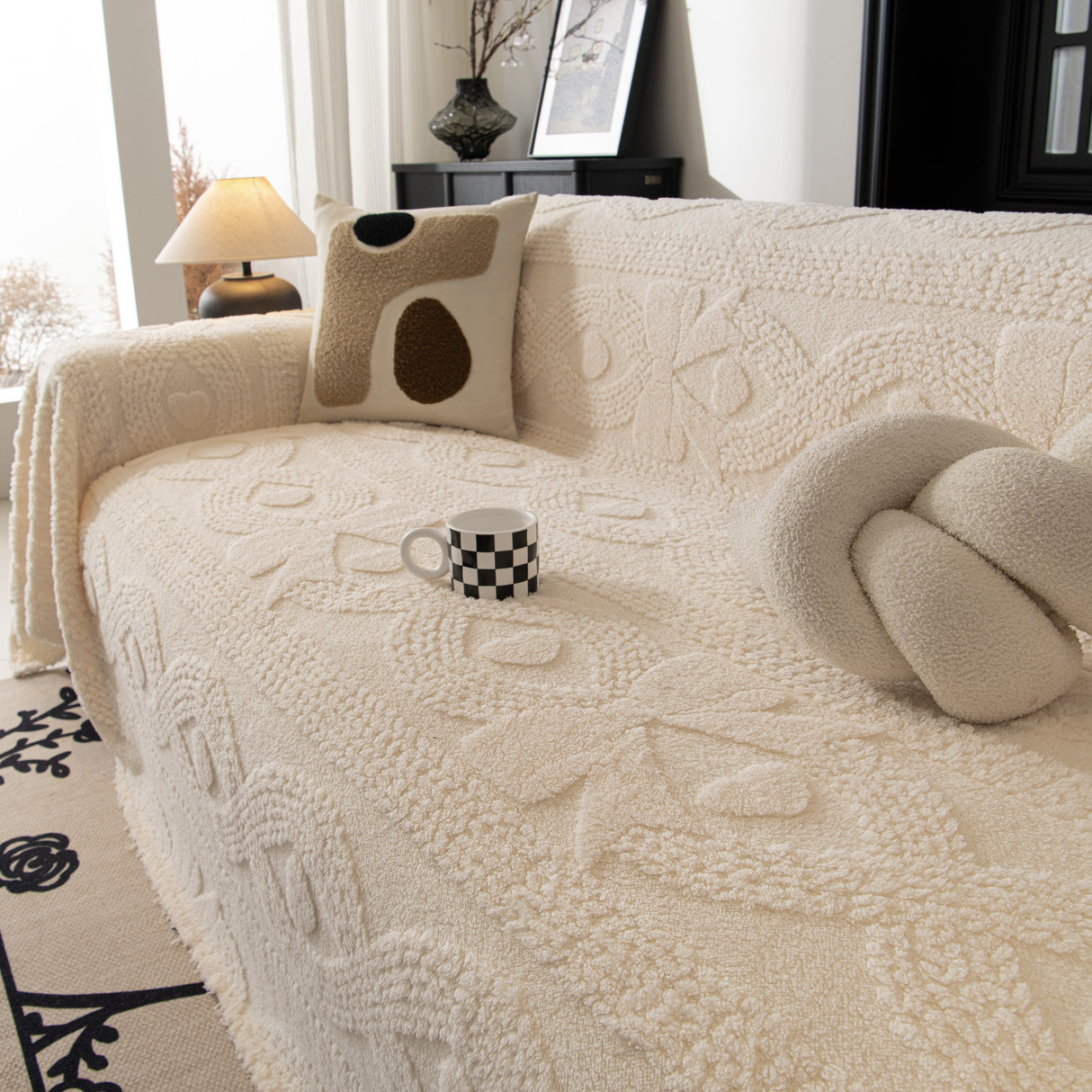 Soft Plush Fleece Throw Blanket for Couch Solid Cute Warm Couch Cover Blanket for Winter