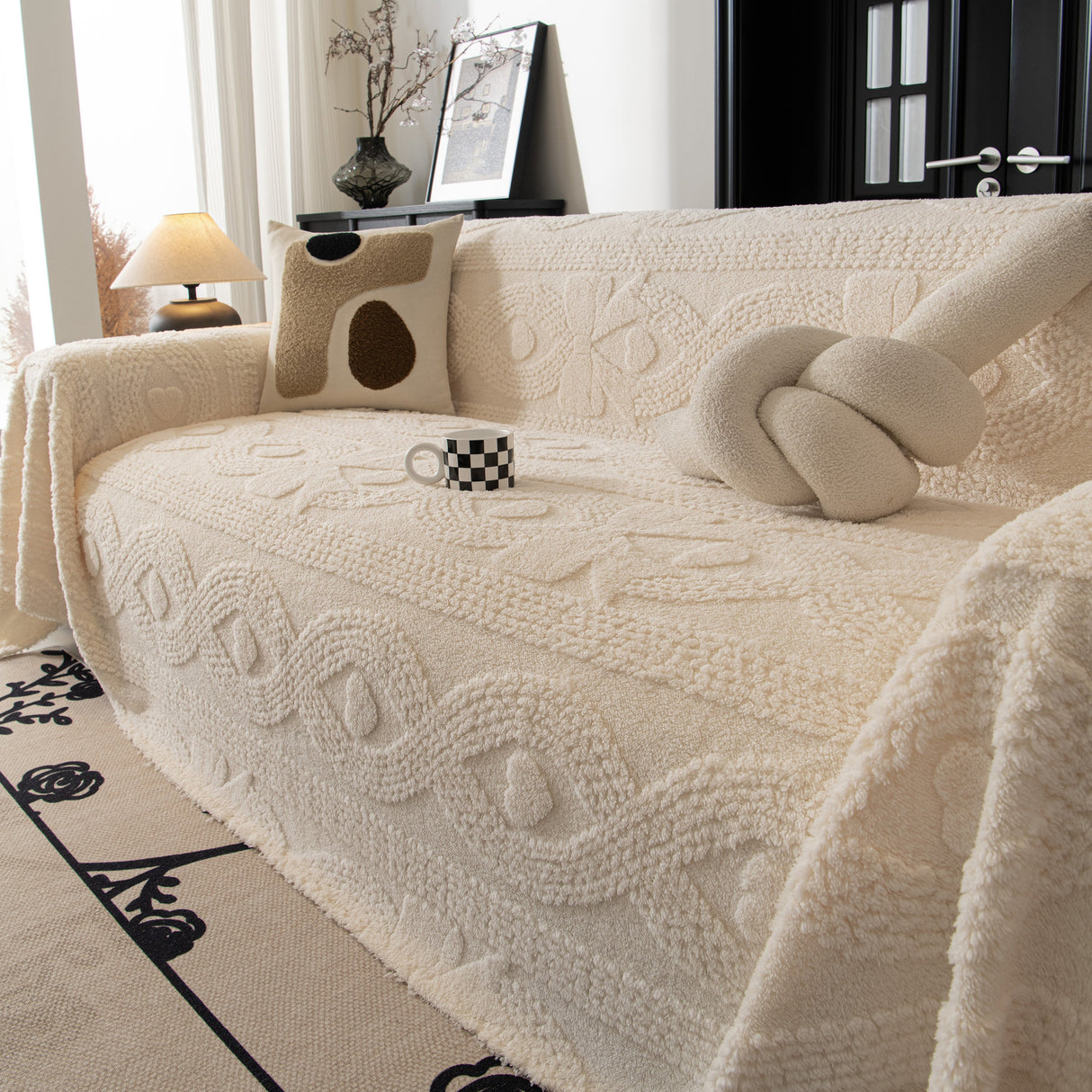 Soft Plush Fleece Throw Blanket for Couch Solid Cute Warm Couch Cover Blanket for Winter