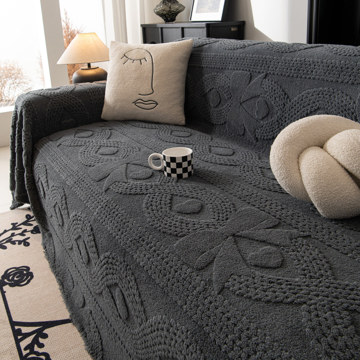 Soft Plush Fleece Throw Blanket for Couch Solid Cute Warm Couch Cover Blanket for Winter