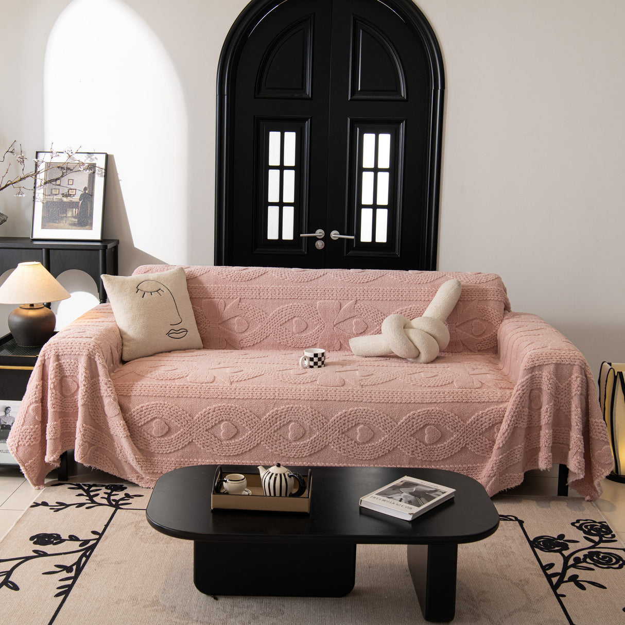 Soft Plush Fleece Throw Blanket for Couch Solid Cute Warm Couch Cover Blanket for Winter