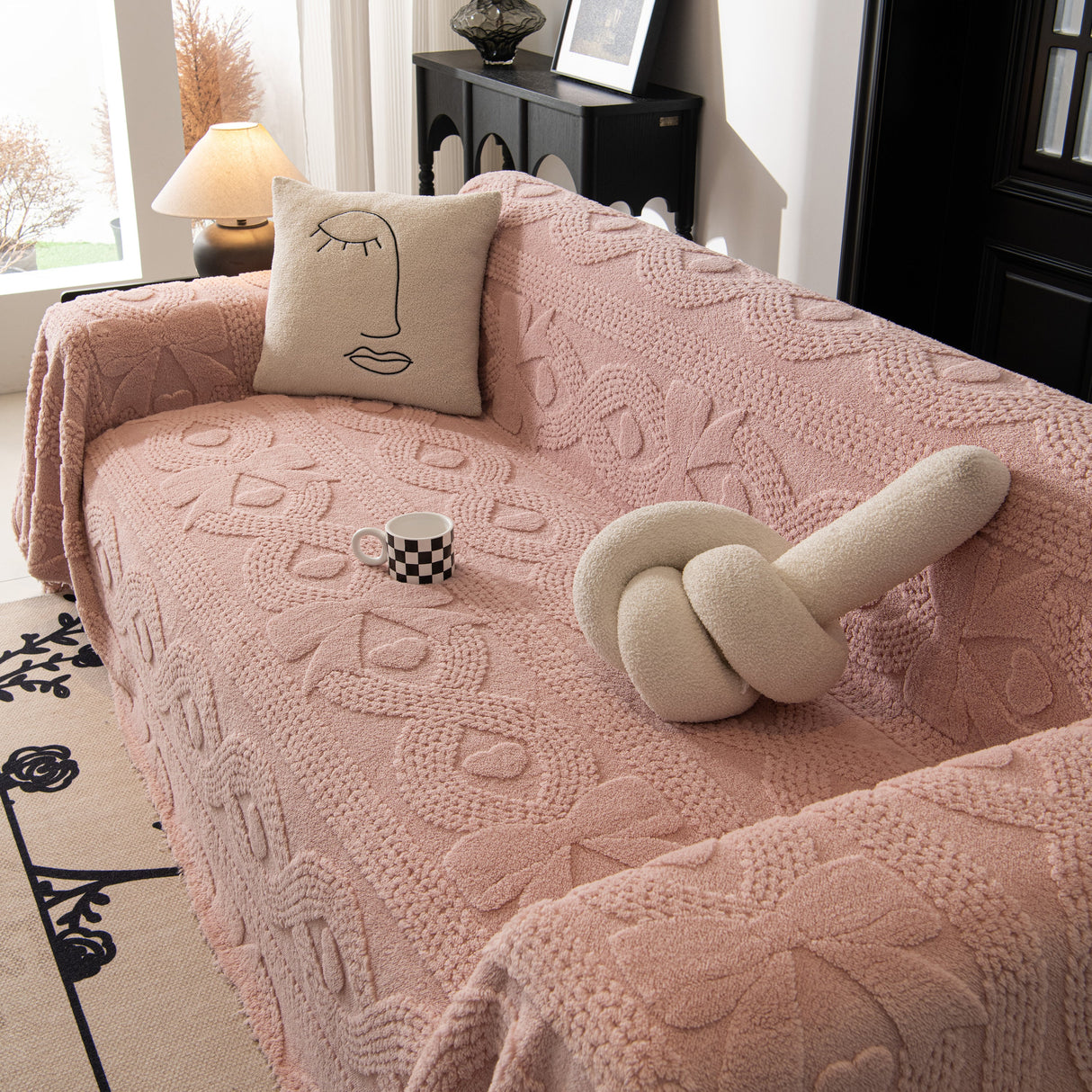 Soft Plush Fleece Throw Blanket for Couch Solid Cute Warm Couch Cover Blanket for Winter