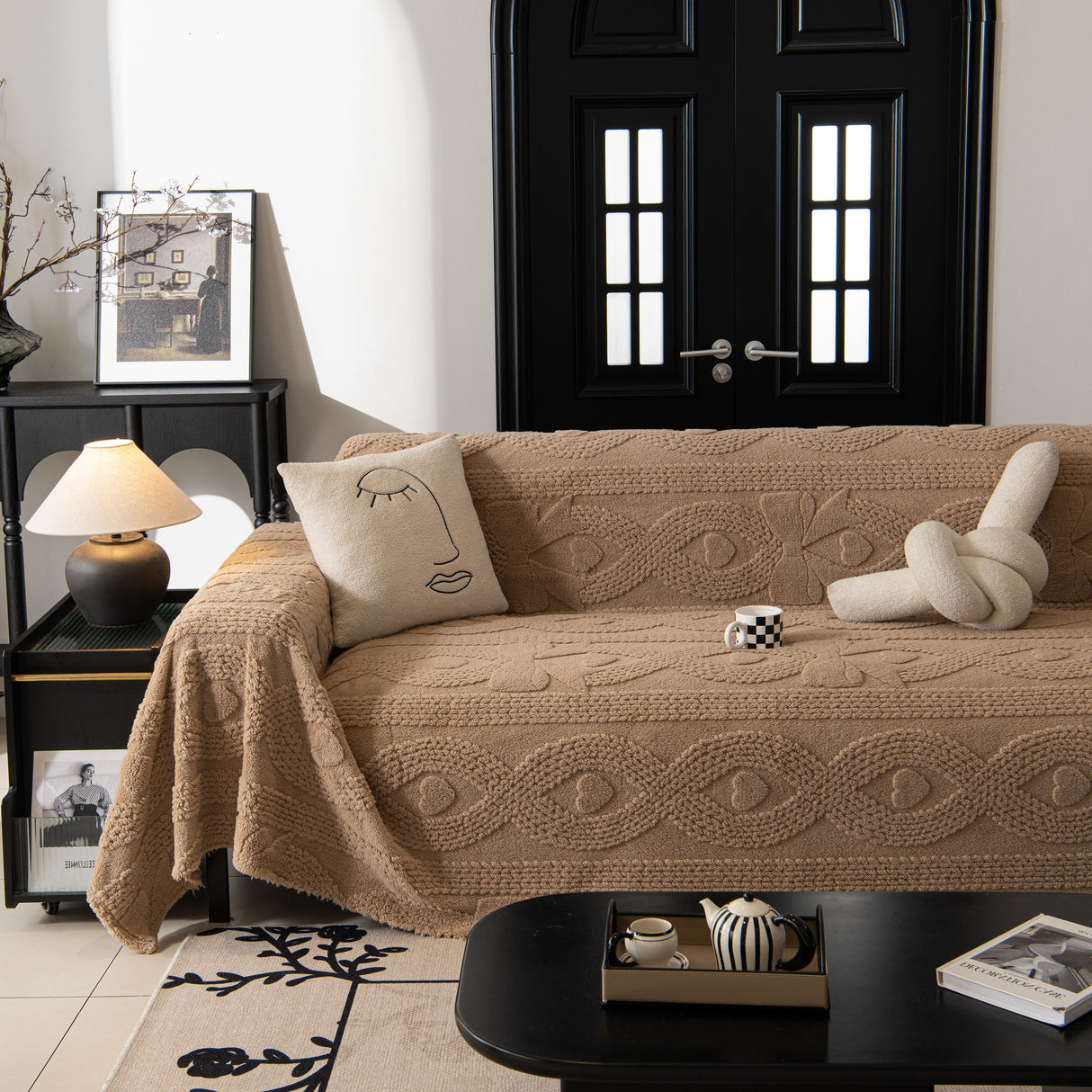 Soft Plush Fleece Throw Blanket for Couch Solid Cute Warm Couch Cover Blanket for Winter