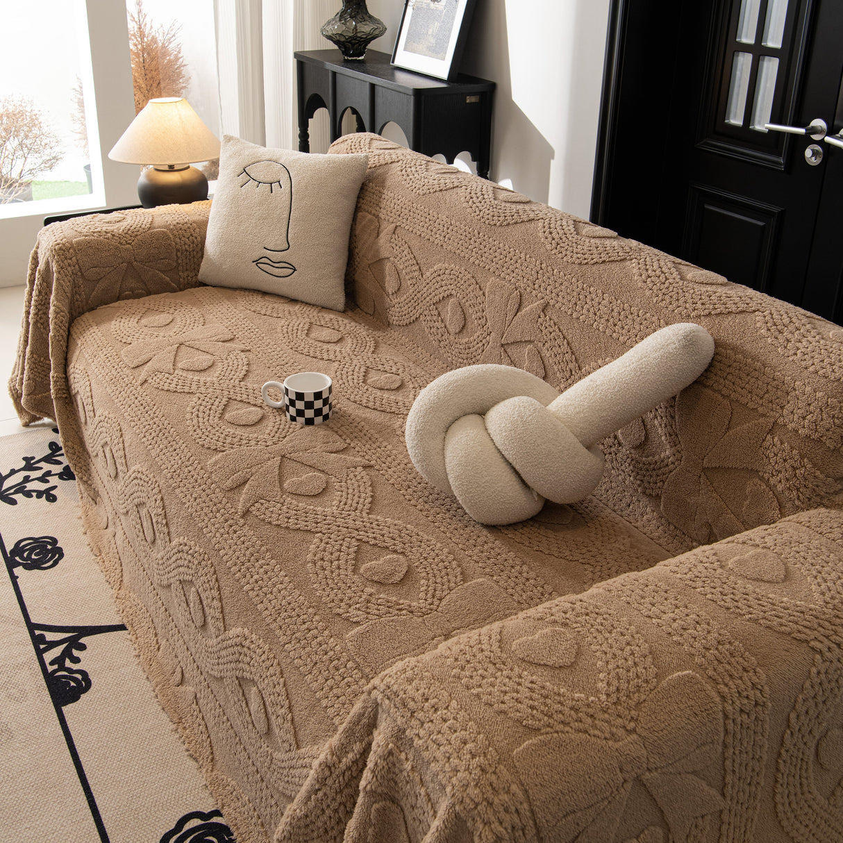 Soft Plush Fleece Throw Blanket for Couch Solid Cute Warm Couch Cover Blanket for Winter