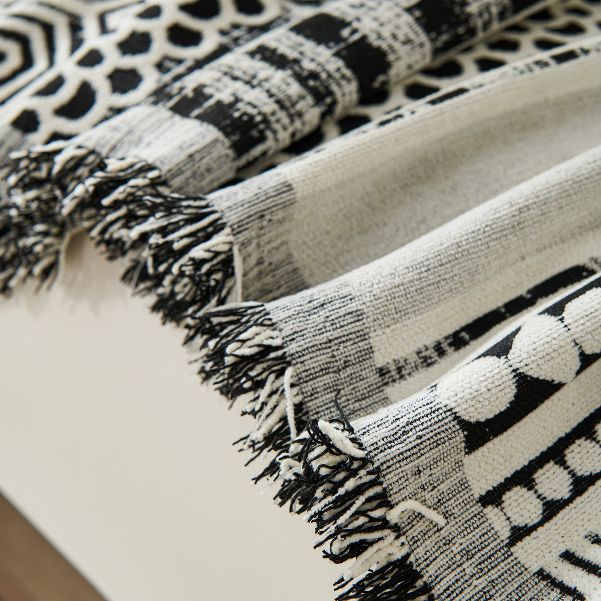 Chenille Sofa Cover Throw Blanket, Boho Geometric Scratch Proof Couch Protector