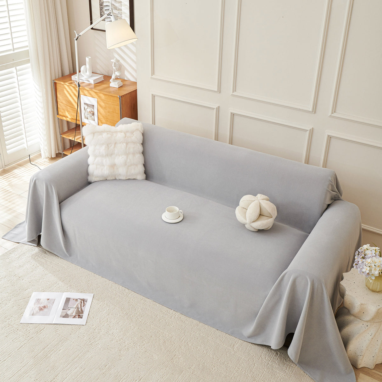 Waterproof Scratch Proof Sofa Protector Throw Blanket, Couch Cover for Pets & Kids