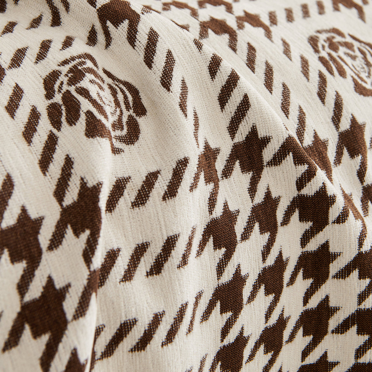 Chenille Houndstooth Sofa Throw Cover, Scratch Proof Cozy Throw Blankets for Couch