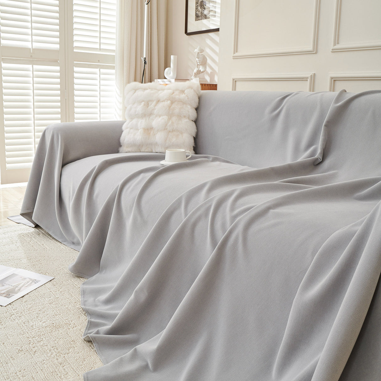 Waterproof Scratch Proof Sofa Protector Throw Blanket, Couch Cover for Pets & Kids