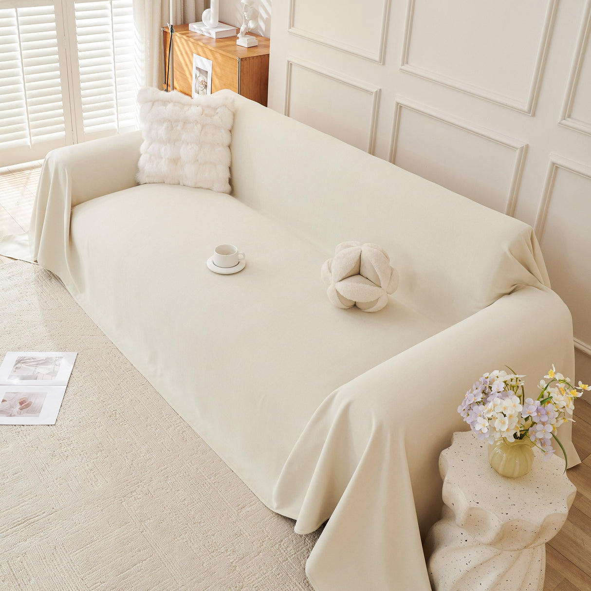 Waterproof Scratch Proof Sofa Protector Throw Blanket, Couch Cover for Pets & Kids