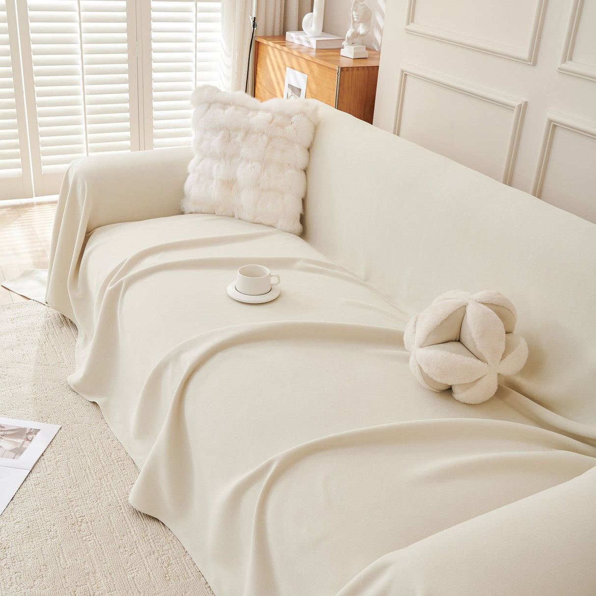 Waterproof Scratch Proof Sofa Protector Throw Blanket, Couch Cover for Pets & Kids