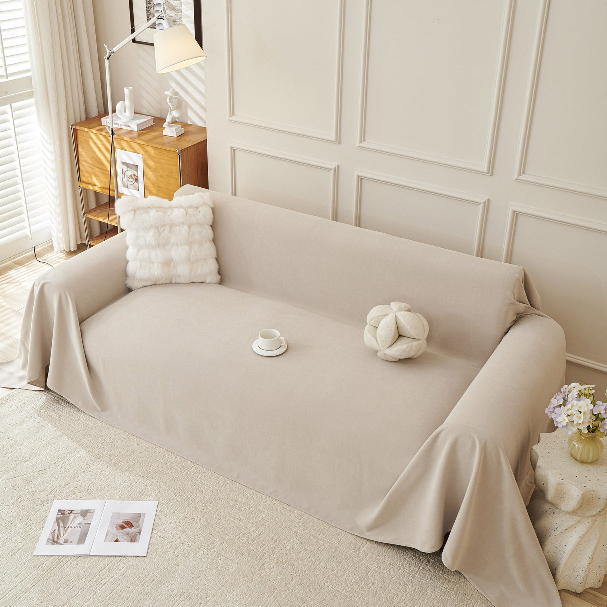 Waterproof Scratch Proof Sofa Protector Throw Blanket, Couch Cover for Pets & Kids