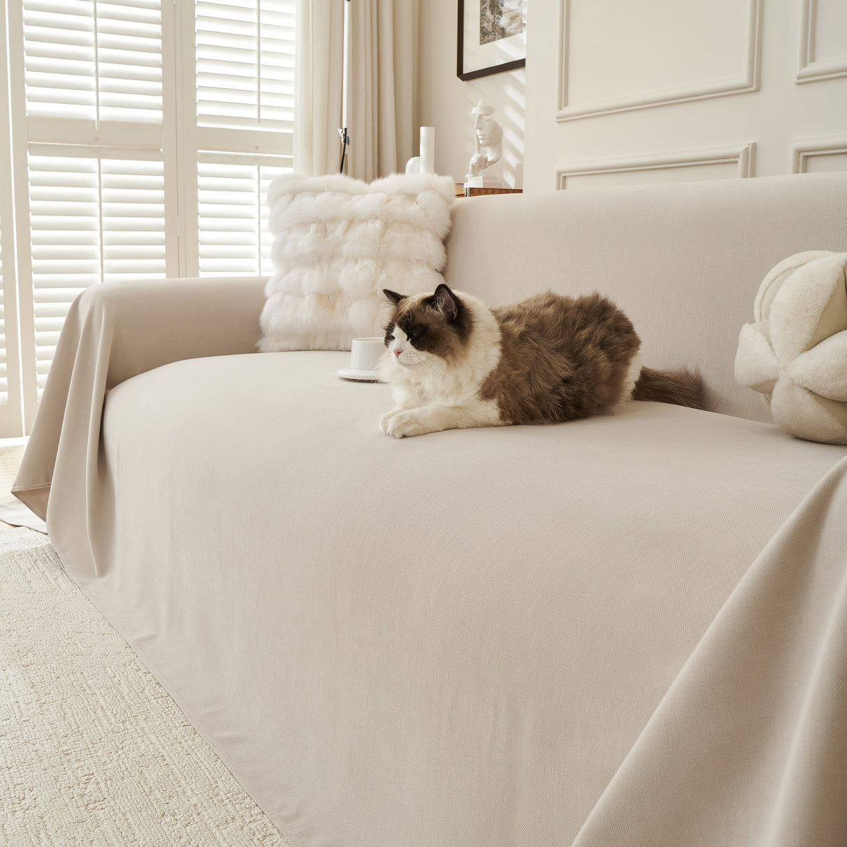 Waterproof Scratch Proof Sofa Protector Throw Blanket, Couch Cover for Pets & Kids