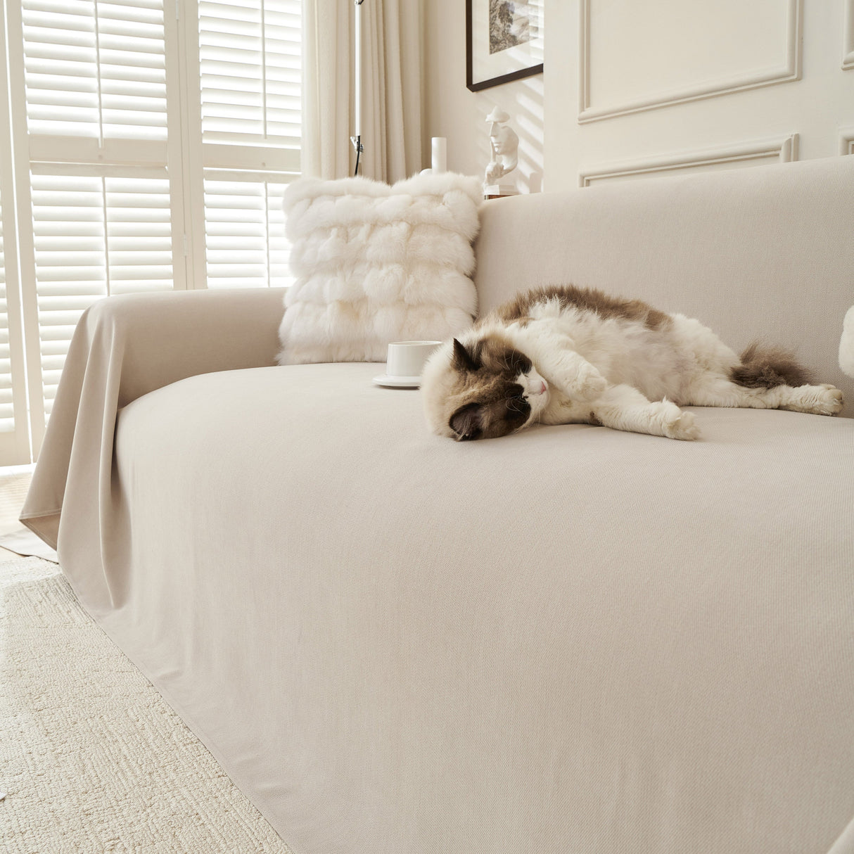 Waterproof Scratch Proof Sofa Protector Throw Blanket, Couch Cover for Pets & Kids