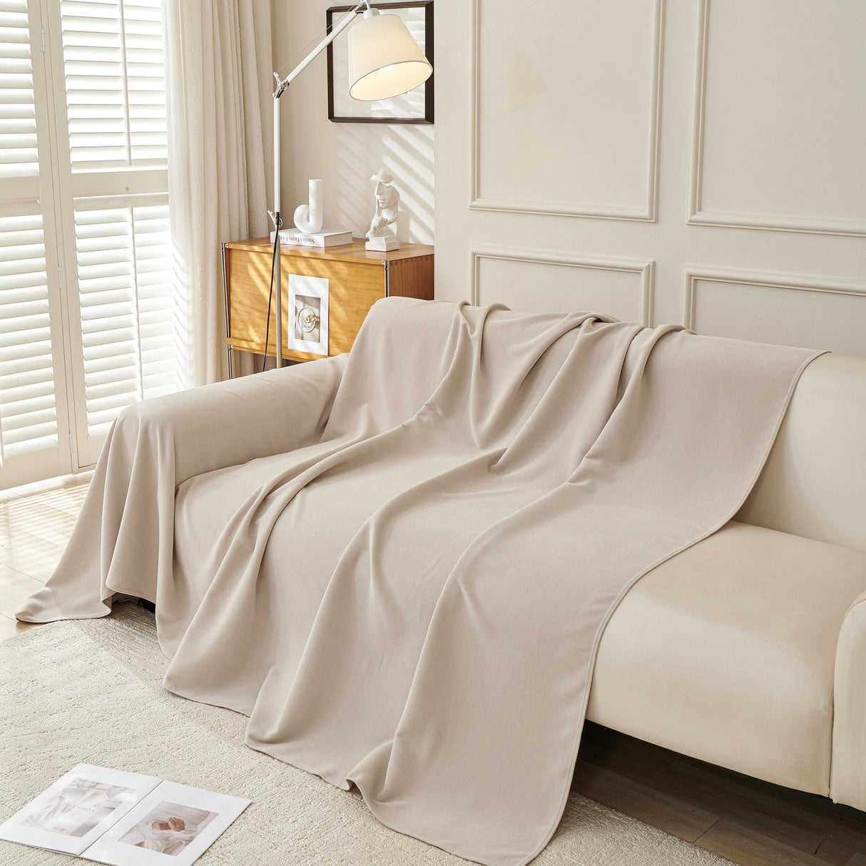 Waterproof Scratch Proof Sofa Protector Throw Blanket, Couch Cover for Pets & Kids