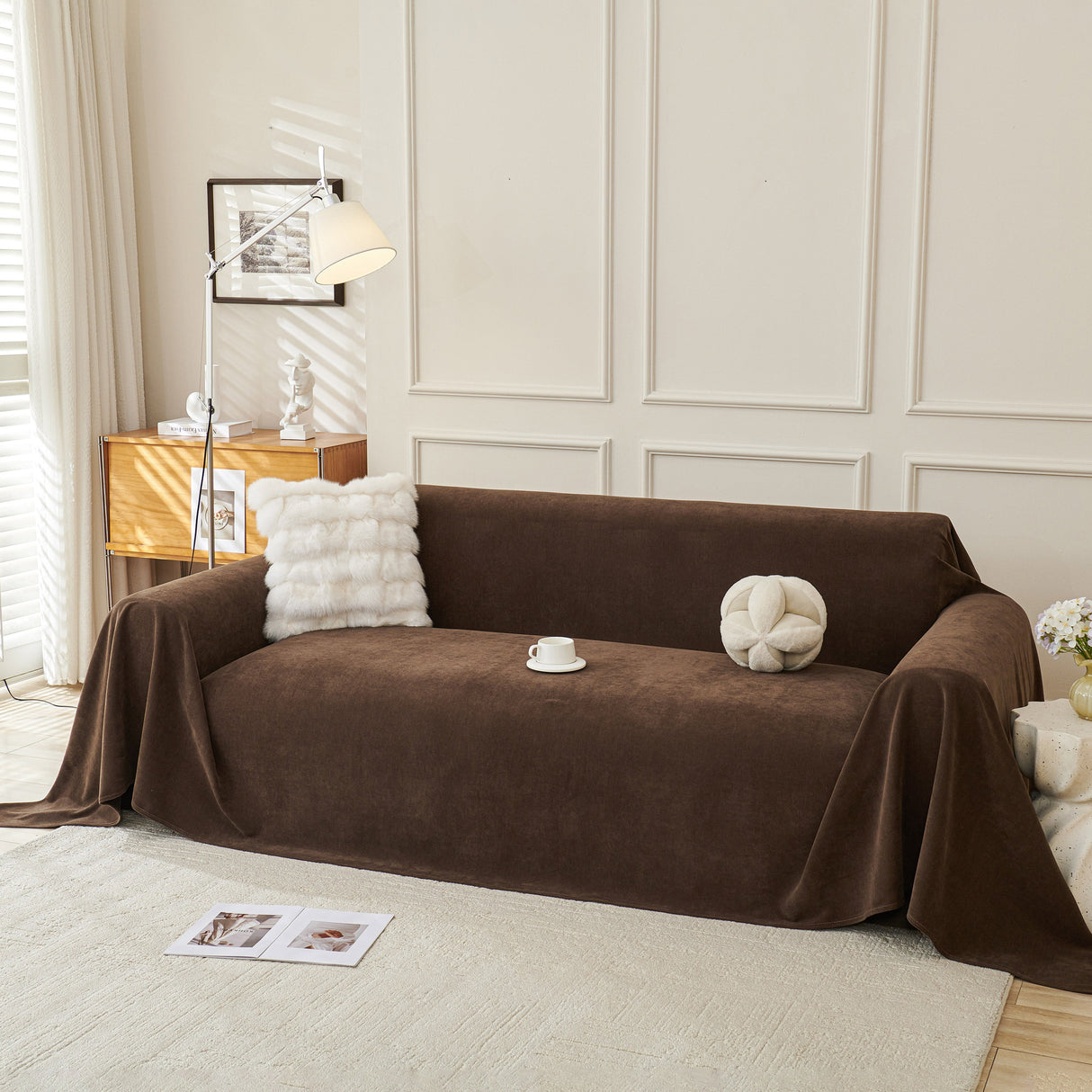 Waterproof Scratch Proof Sofa Protector Throw Blanket, Couch Cover for Pets & Kids