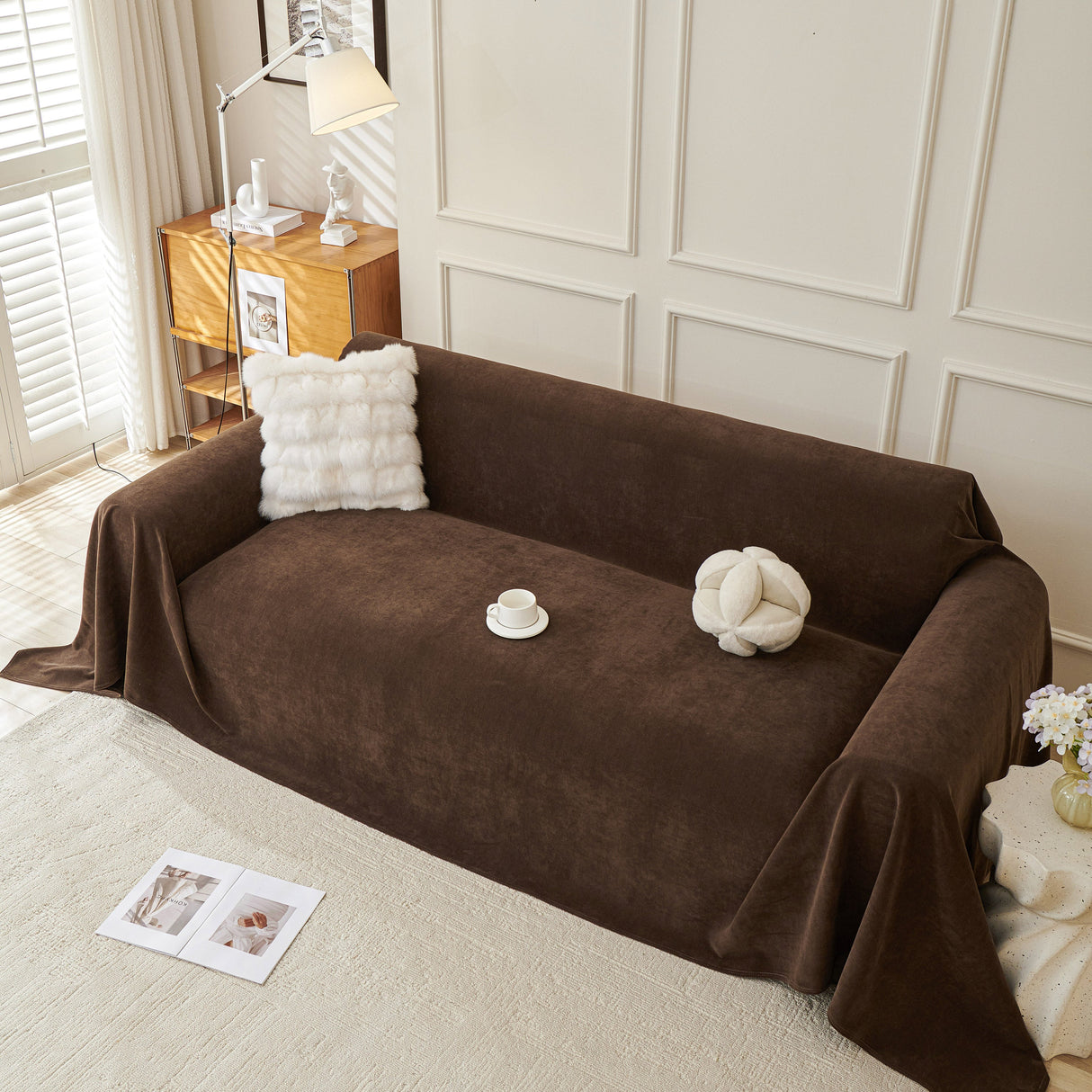 Waterproof Scratch Proof Sofa Protector Throw Blanket, Couch Cover for Pets & Kids